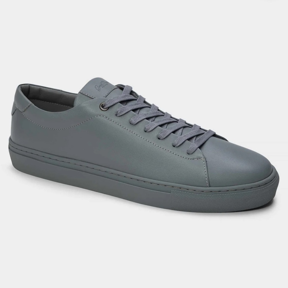 Good Man Brand Edge Lo-Top Sneaker Nappa Italian Leather Wet Weather Gray 8.5